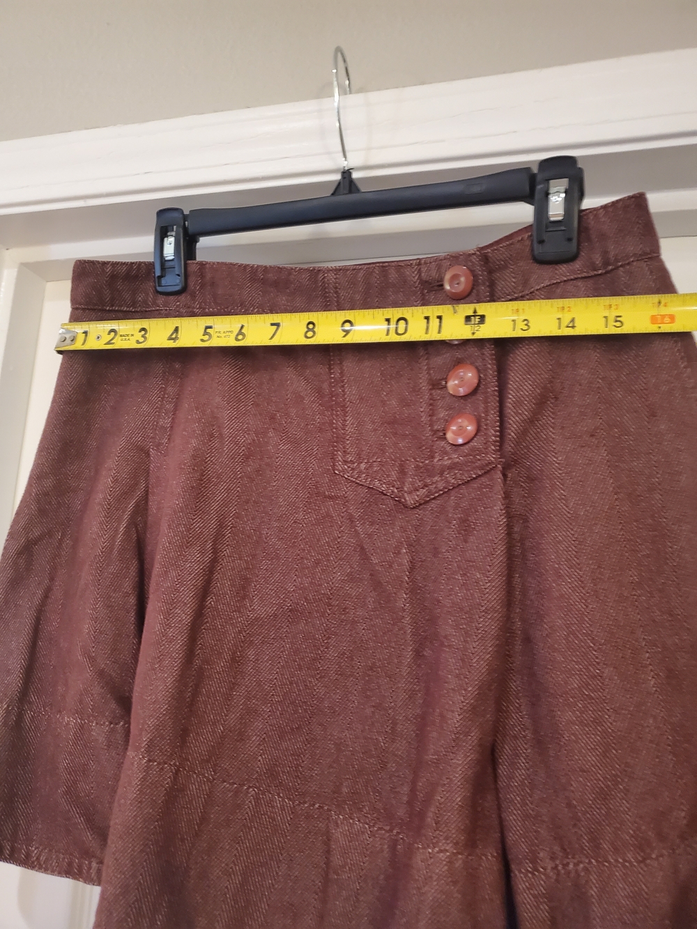 Vintage Marc Jacobs Button-Front A-Line Mini Kilt/Skirt, Rusty Red Color - Picture 2 of 4